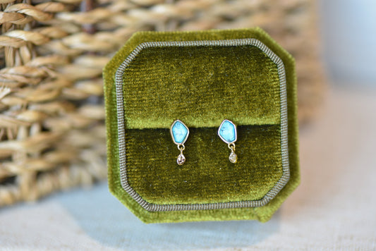 Turquoise Drop Studs