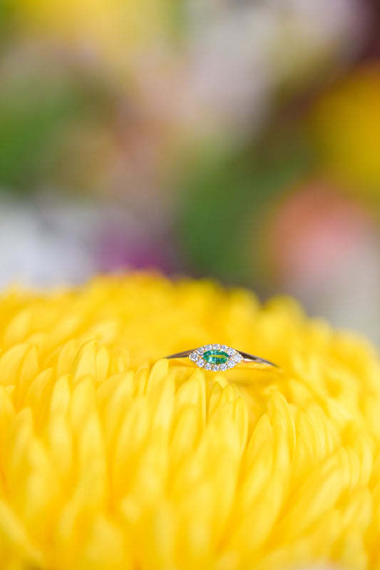 Emerald Evil Eye Ring