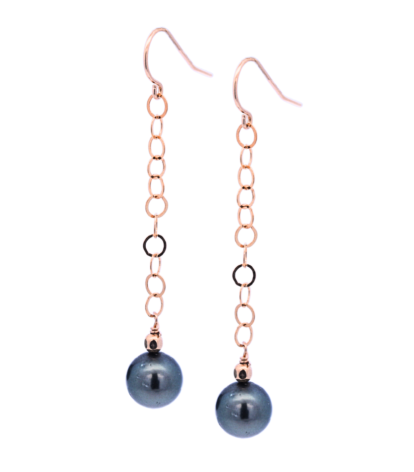 Vermeil Tahitian Pearl Drop Earrings