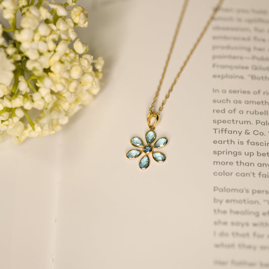 FINAL SALE: Gemstone Flower Necklace