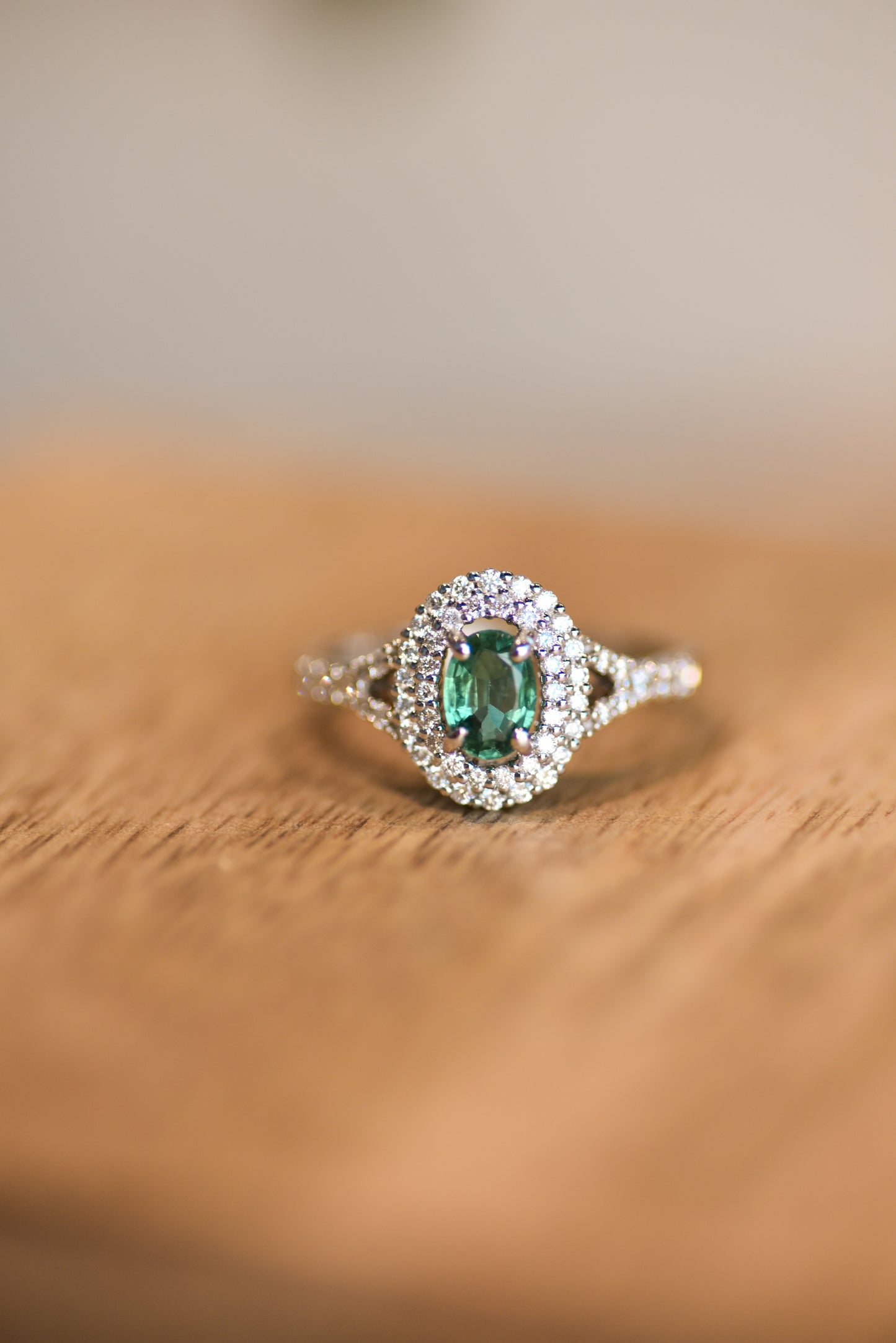 Oval Emerald Diamond Pave Ring