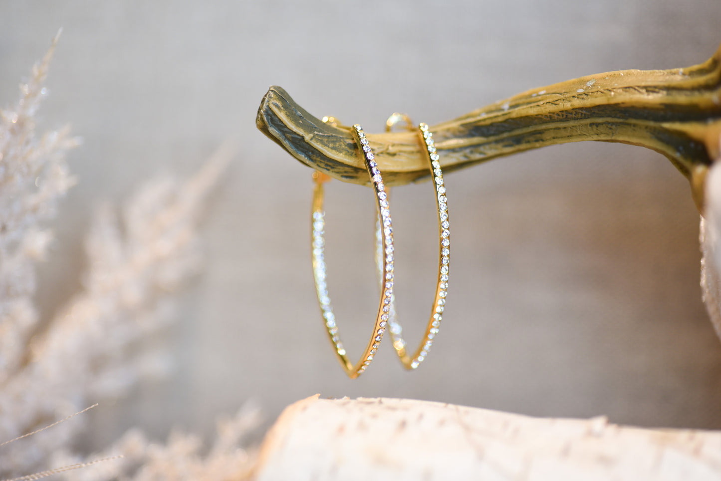 Oblong Pave CZ Hoops