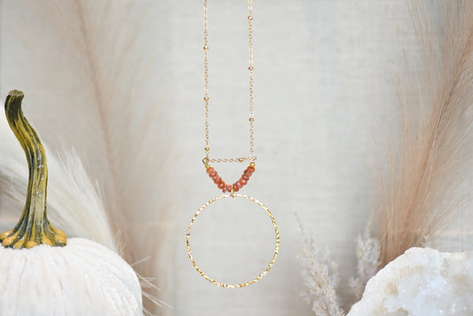 Statement Round Carnelian Necklace