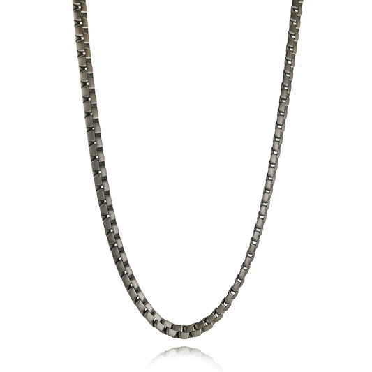 Men's Gunmetal Flat Box Matte Chain