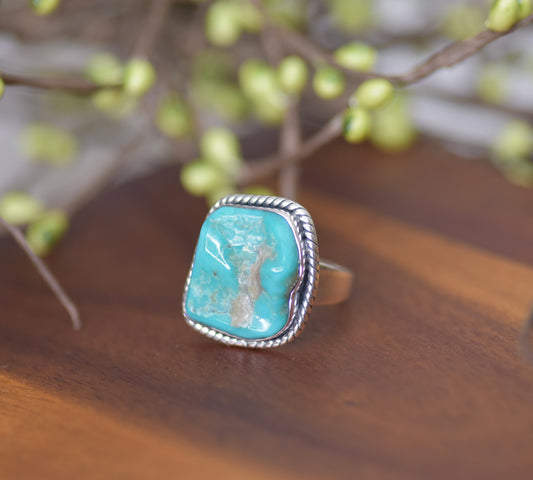 Sterling Silver Organic Shape Turquoise Rings