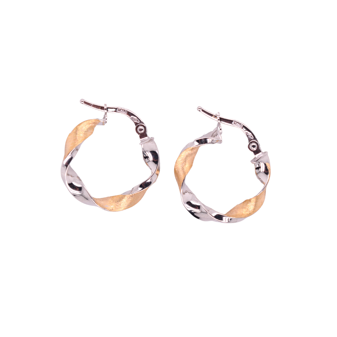 Two Tone Twisted Hoops