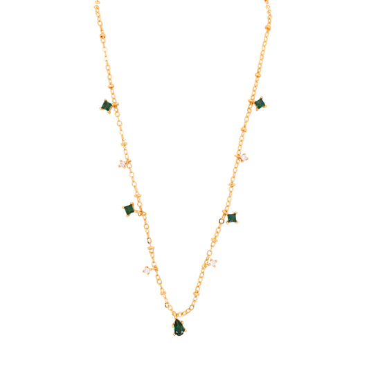 CZ Emerald Charm Necklace