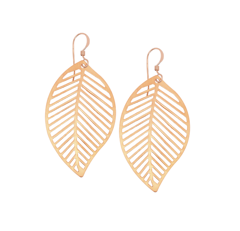Matte Gold Leaf Earrings