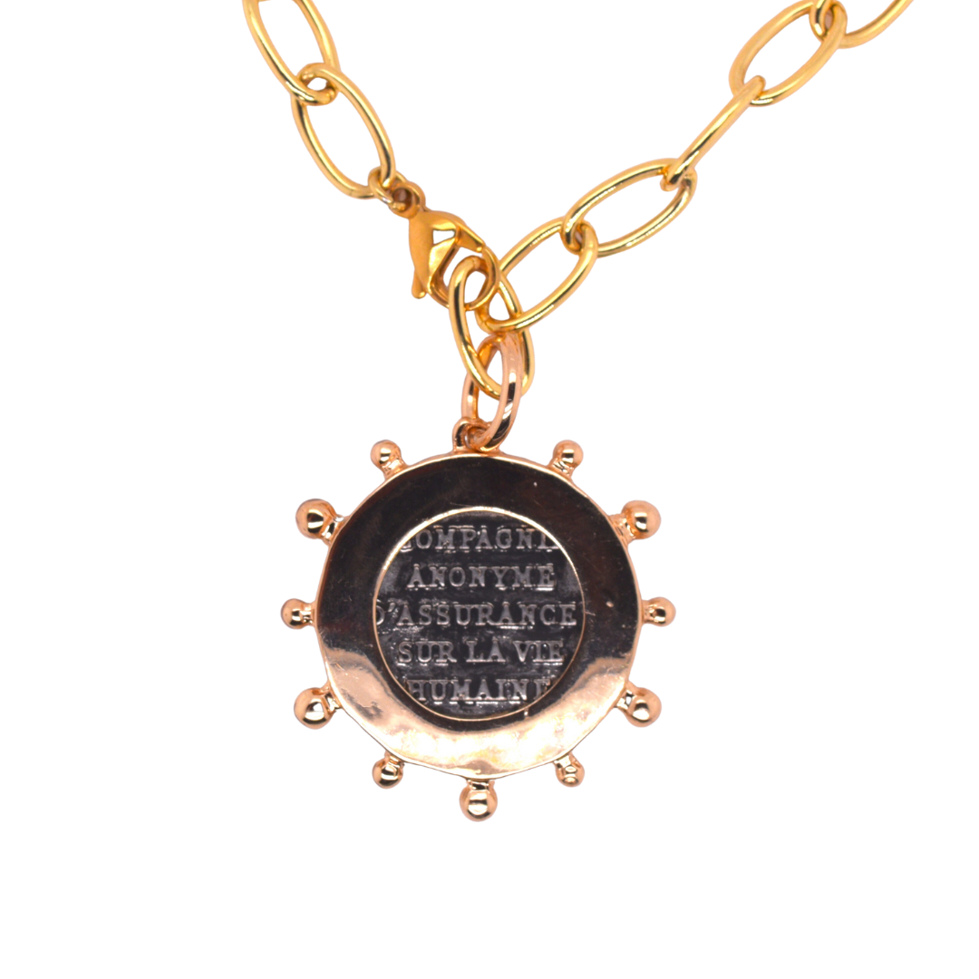Le Monde French Coin Necklace