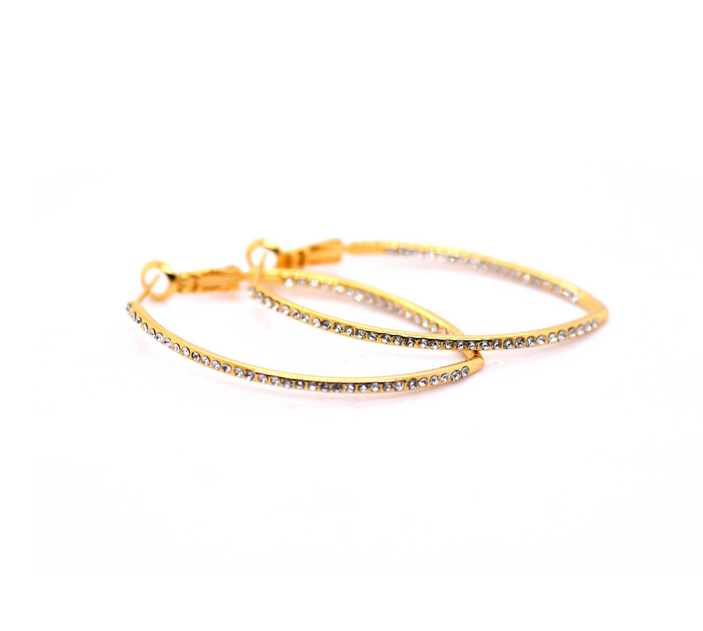 Oblong Pave CZ Hoops