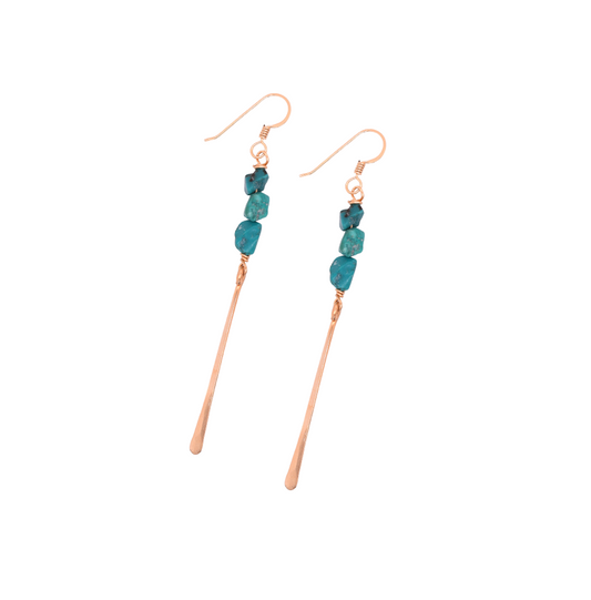 Triple Turquoise Nugget Dangles