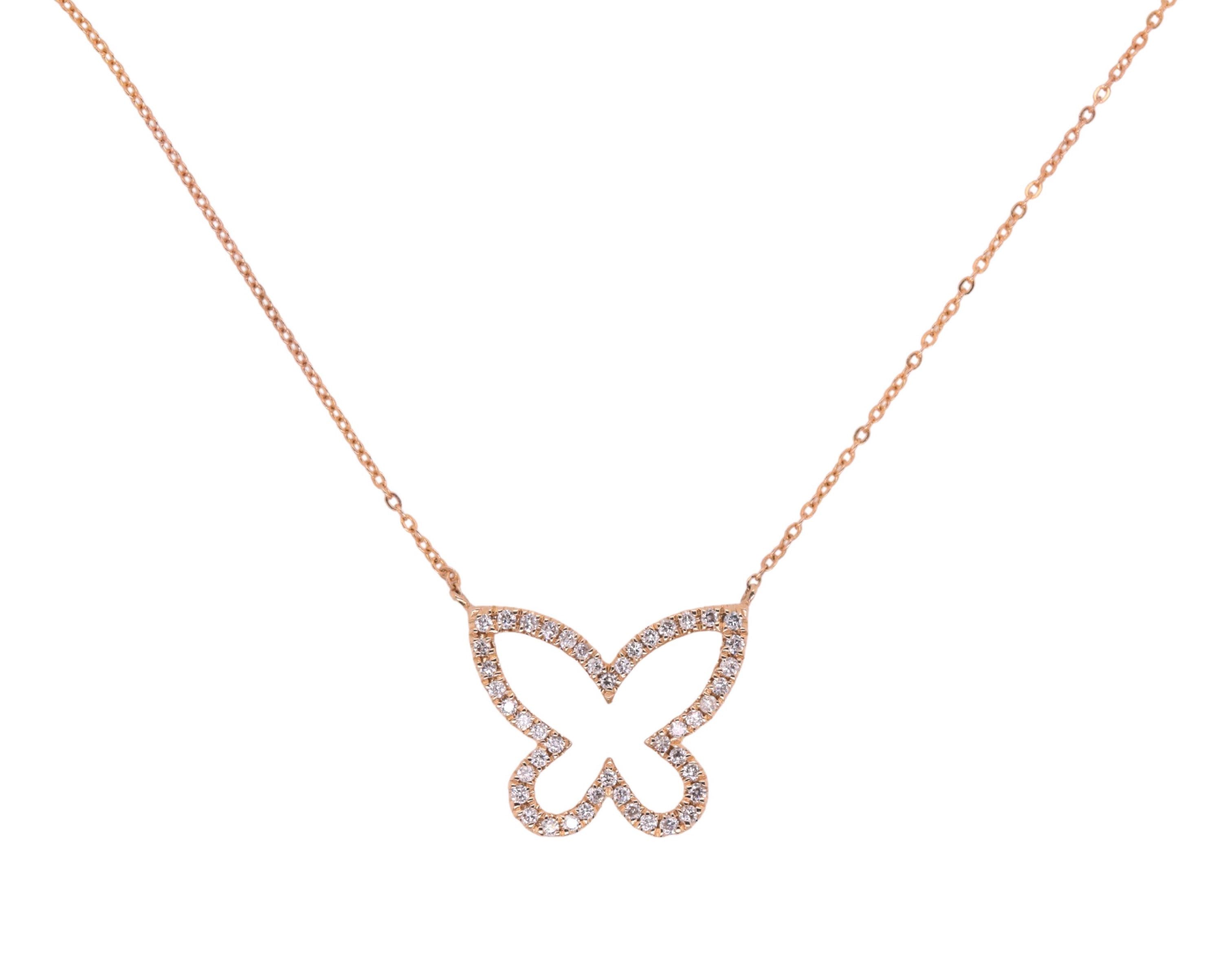 Butterfly deals outline necklace