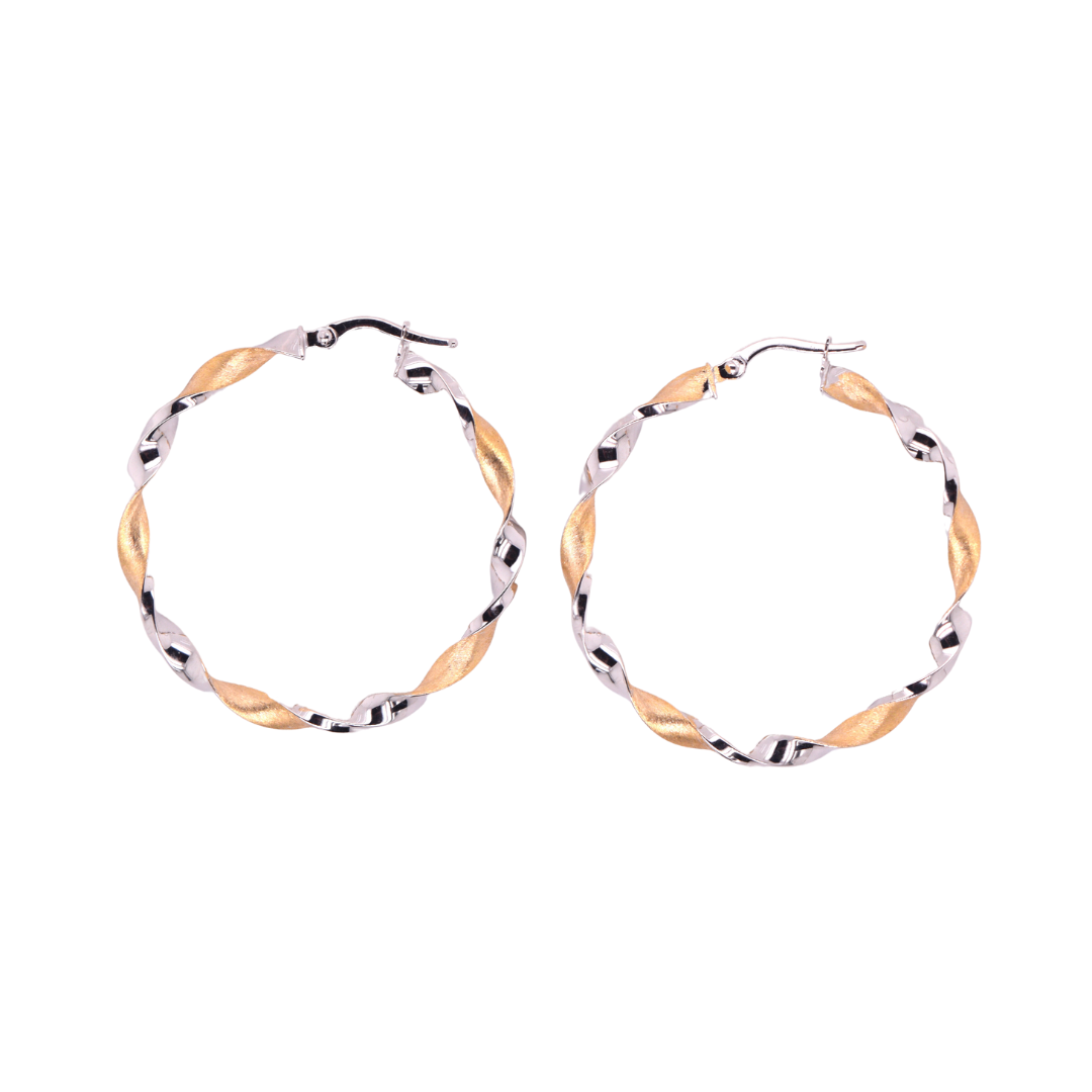 Two Tone Twisted Hoops