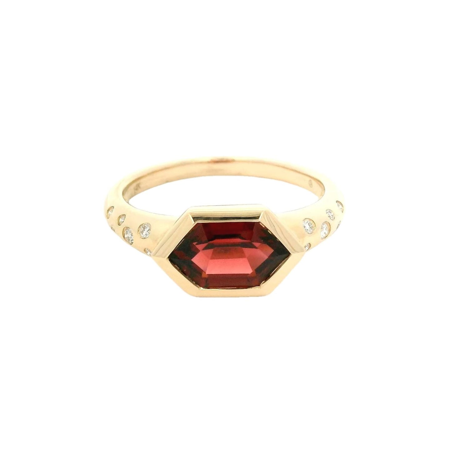 14kt Yellow Gold Hexagon Gemstone Ring