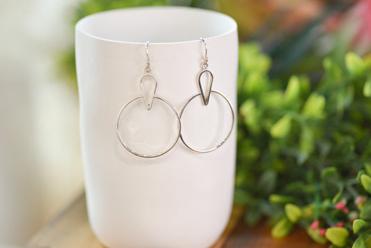 Pierced Circle on Hook Threader Earrings