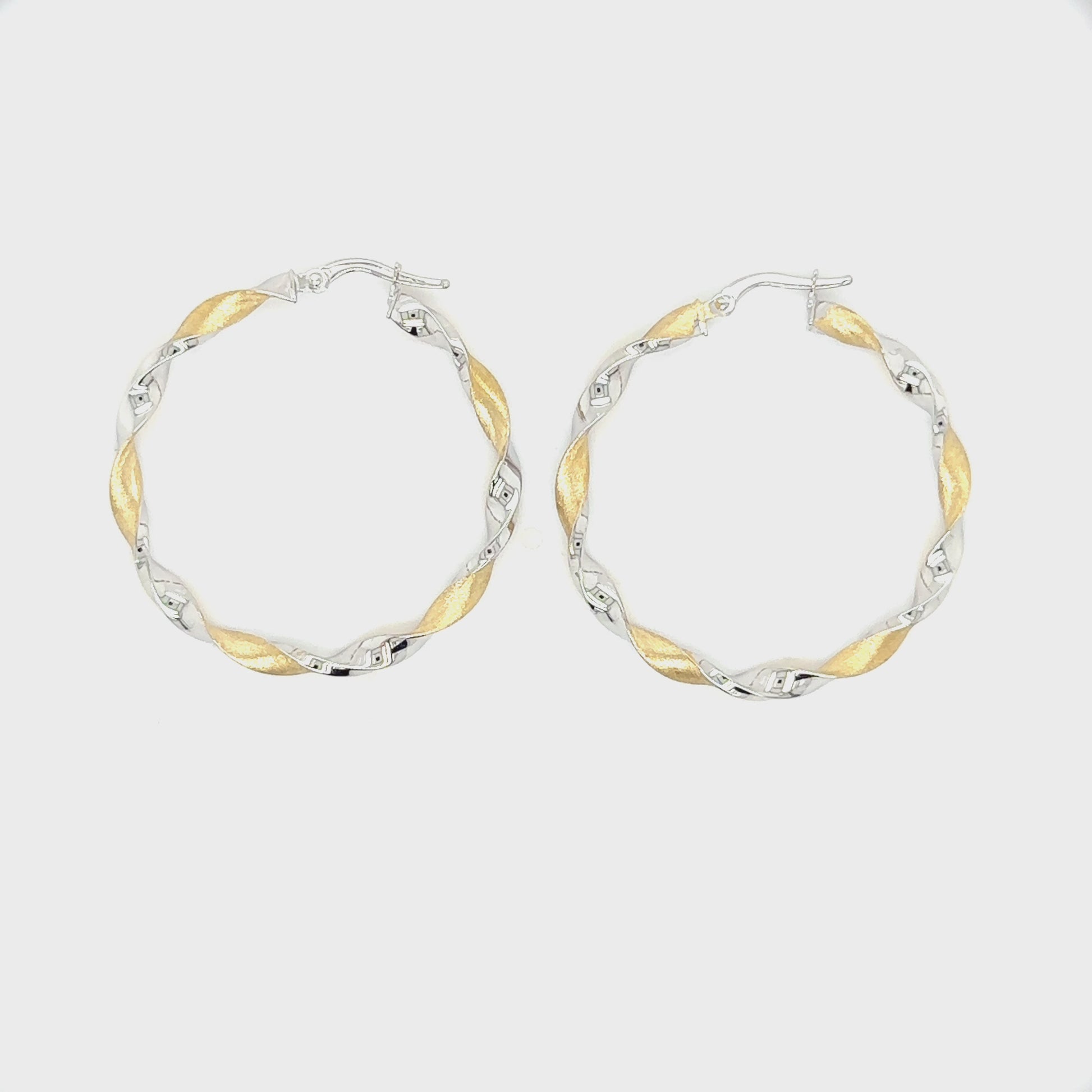 14 Karat Two Tone Gold Double Twist Round Hoop Earrings – Gigliotti Jewelers