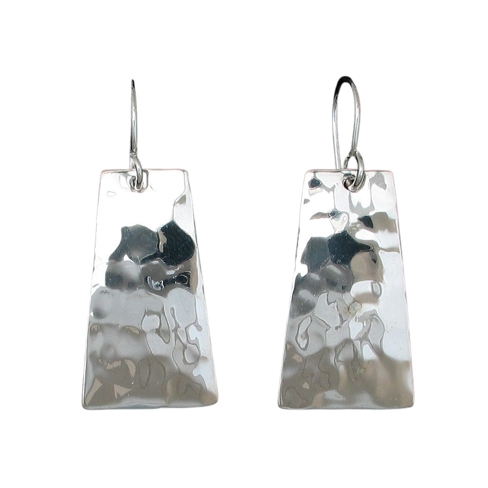 Sterling Silver Hammered Monolith Earrings