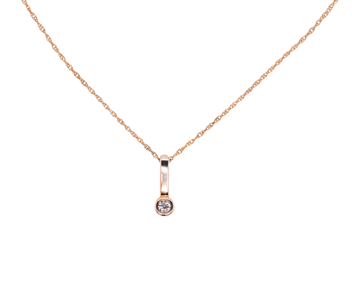 Simple Diamond Bar Necklace