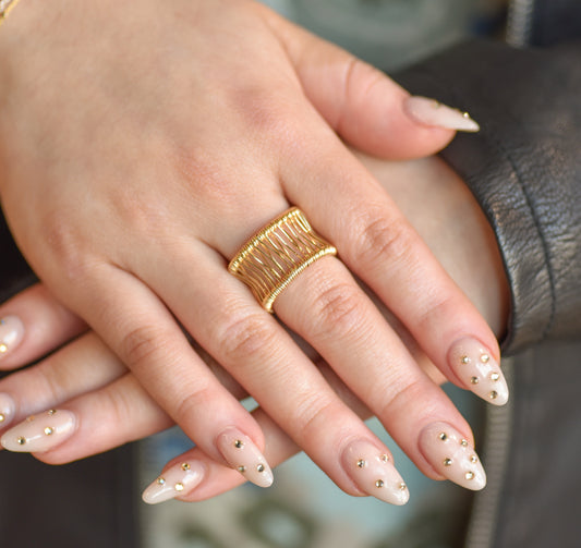 Gold Wired Statement Ring