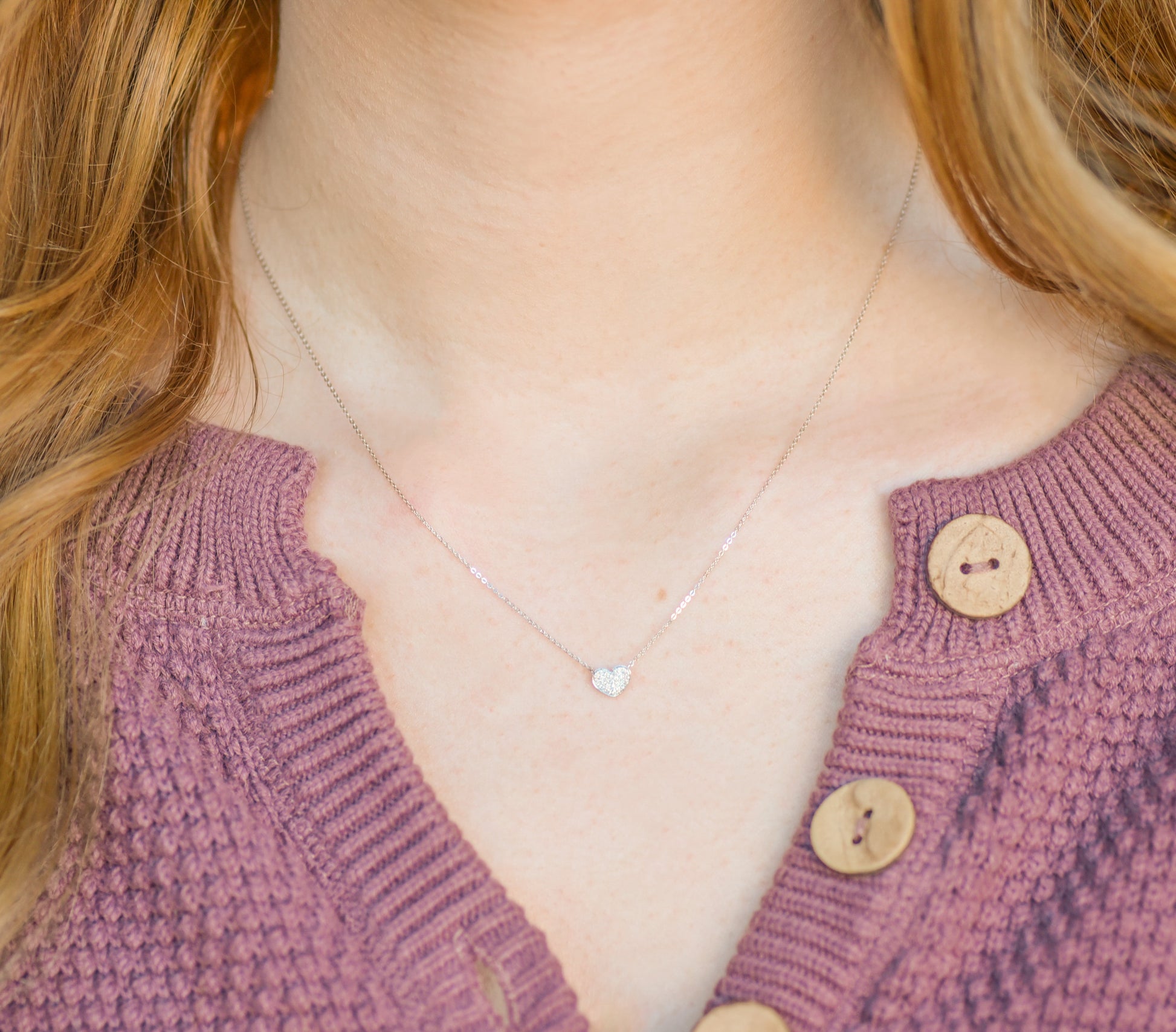 Small Diamond Heart Necklace