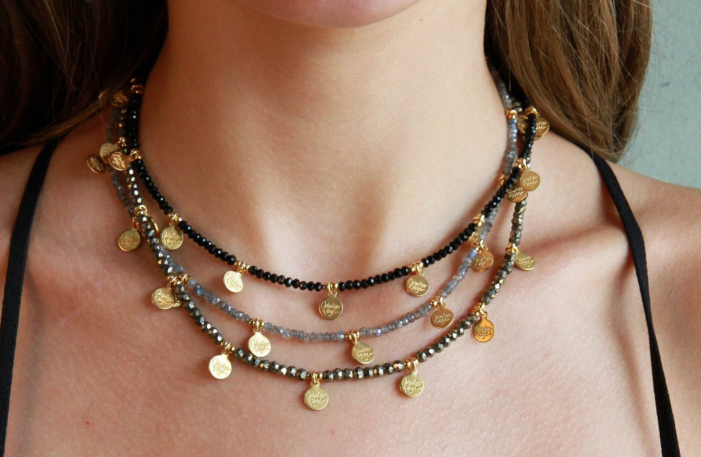 Gold and Gemstone Choker Necklace