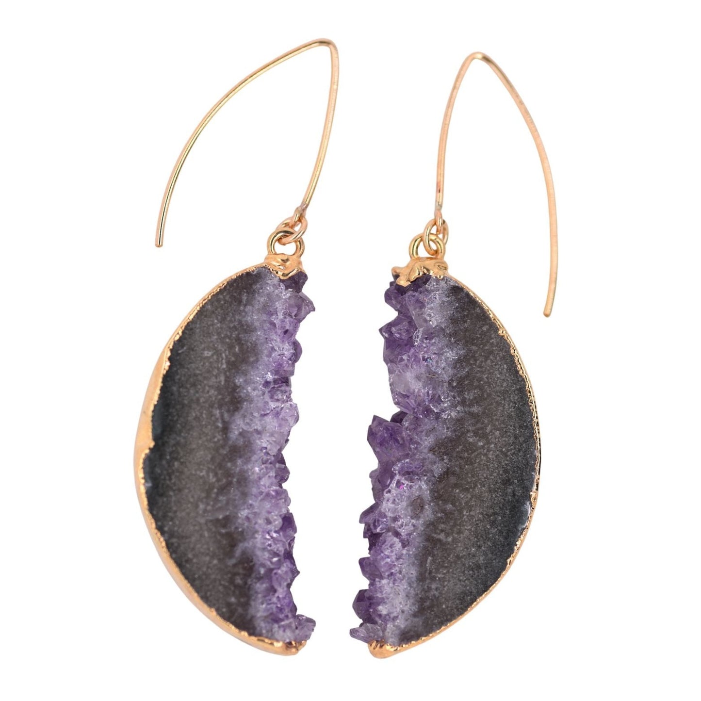 Half Moon Agate Slice Earrings