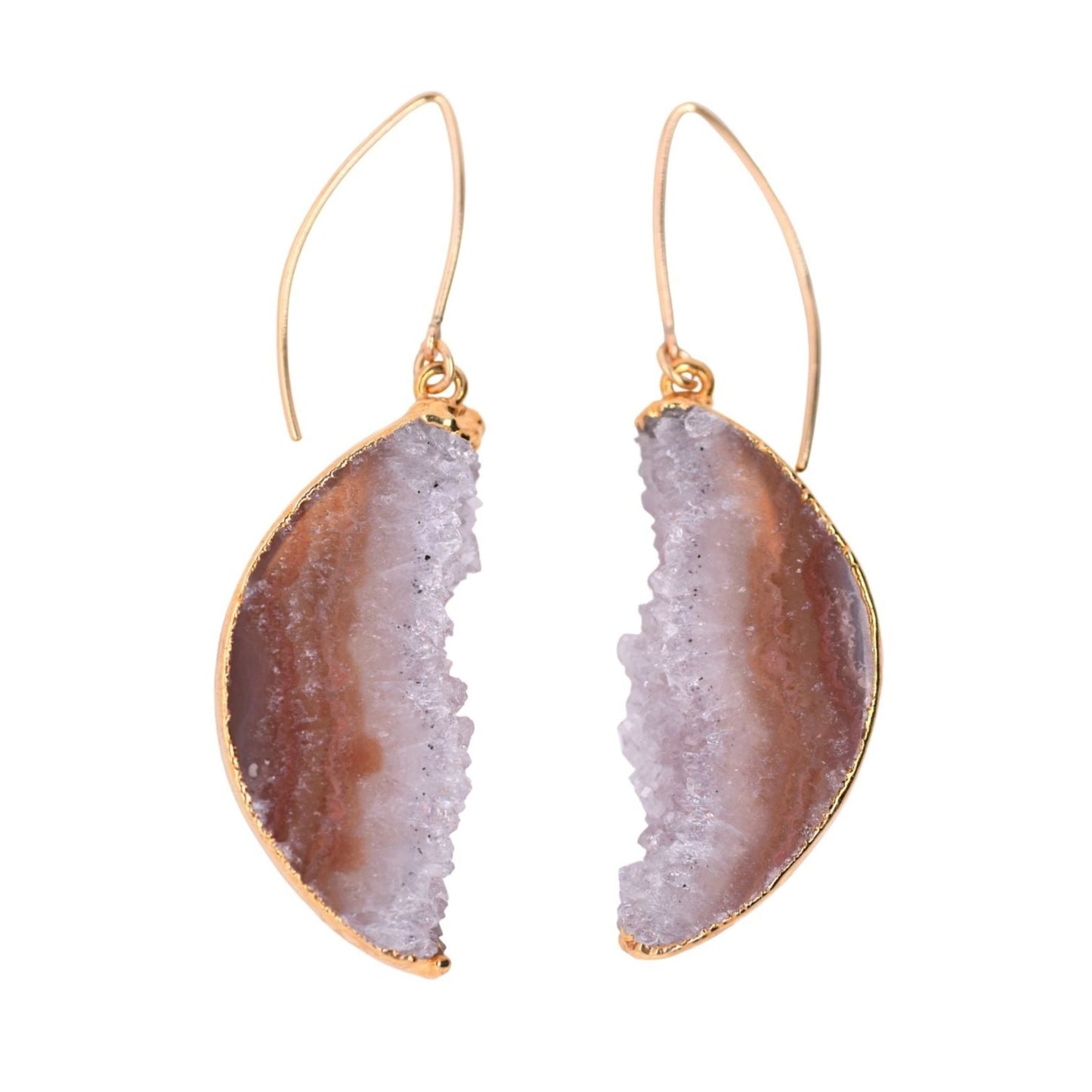 Half Moon Agate Slice Earrings