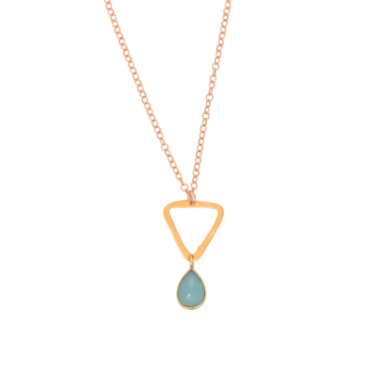 Chalcedony Triangle Necklace
