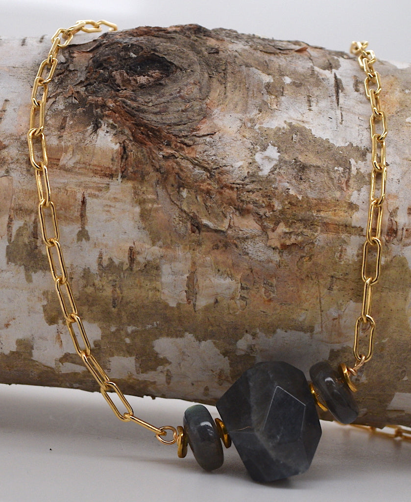 Labradorite and Gold Necklace