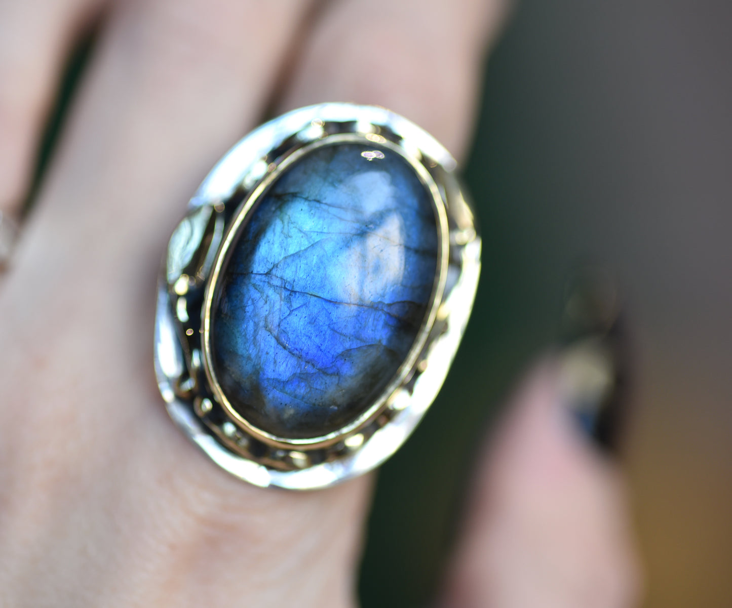 Bold Blue Labradorite Ring