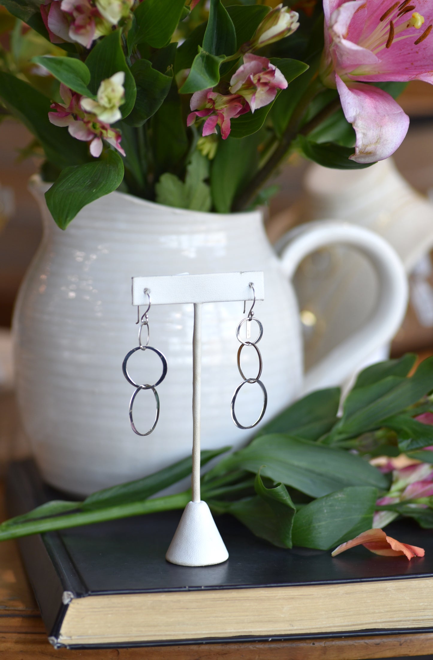Triple Forged Circles Sterling Silver Earrings