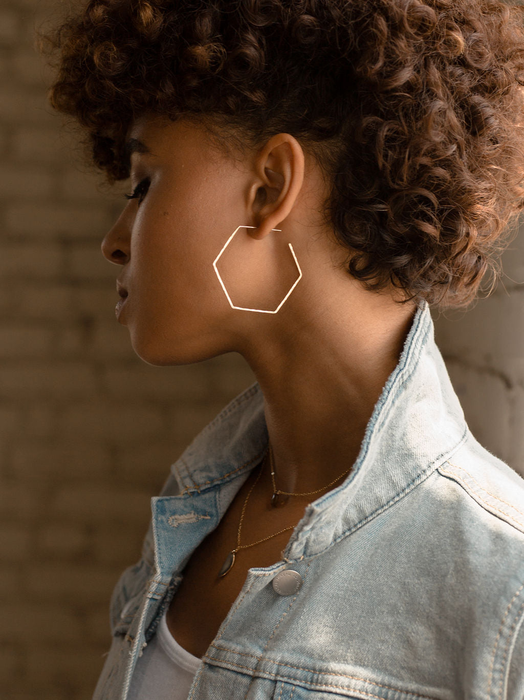 Small Chunky Hexagonal Hoop Earrings – Jane Diaz NY